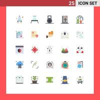 Pictogram Set of 25 Simple Flat Colors of product method laboratory management note Editable Vector Design Elements