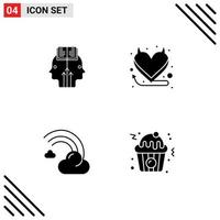 Stock Vector Icon Pack of Line Signs and Symbols for mind forecast man hell rain Editable Vector Design Elements