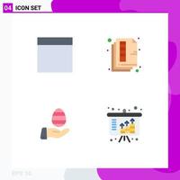 Stock Vector Icon Pack of 4 Line Signs and Symbols for grid easter page color assets Editable Vector Design Elements