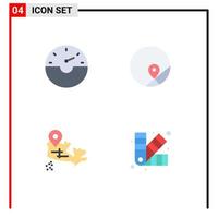 4 Thematic Vector Flat Icons and Editable Symbols of dash location basic map development Editable Vector Design Elements