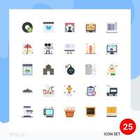 User Interface Pack of 25 Basic Flat Colors of light bulb document shop bulb stage Editable Vector Design Elements