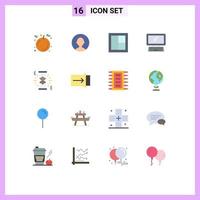 Flat Color Pack of 16 Universal Symbols of loading pc interior keyboard monitor Editable Pack of Creative Vector Design Elements