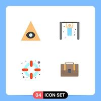 conjunto de iconos planos de interfaz móvil de 4 pictogramas de elementos de diseño de vector editables de caso de ayuda de competencia de bolsas de ojos