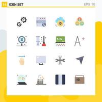Pack of 16 Modern Flat Colors Signs and Symbols for Web Print Media such as dna circle payment clone staff Editable Pack of Creative Vector Design Elements
