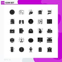 Pictogram Set of 25 Simple Solid Glyphs of cash tool salt repair house Editable Vector Design Elements