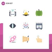 9 iconos creativos signos y símbolos modernos de baby panty vision papilla cara vegetales elementos de diseño vectorial editables vector