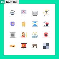 Universal Icon Symbols Group of 16 Modern Flat Colors of storage sort wedding funnel open Editable Pack of Creative Vector Design Elements