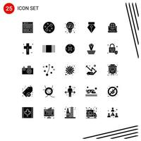 Universal Icon Symbols Group of 25 Modern Solid Glyphs of communication internet idea photo editor Editable Vector Design Elements