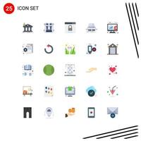 Universal Icon Symbols Group of 25 Modern Flat Colors of pad game hobby console search Editable Vector Design Elements