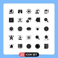 Set of 25 Modern UI Icons Symbols Signs for dollar money slippers office business Editable Vector Design Elements