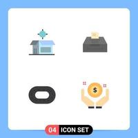 Modern Set of 4 Flat Icons Pictograph of open product track product business business Editable Vector Design Elements