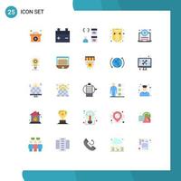 Modern Set of 25 Flat Colors Pictograph of laptop shield browser protection internet Editable Vector Design Elements