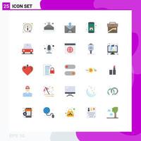 Flat Color Pack of 25 Universal Symbols of business mobile app commerce smart app Editable Vector Design Elements