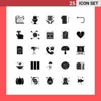 25 Universal Solid Glyphs Set for Web and Mobile Applications loop arrow arrow internet hosting heater electric Editable Vector Design Elements