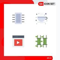 Pack of 4 creative Flat Icons of board content gadget cup user Editable Vector Design Elements