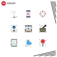 Editable Vector Line Pack of 9 Simple Flat Colors of system speaker health idea creative Editable Vector Design Elements