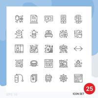 25 Creative Icons Modern Signs and Symbols of web phone file people video Editable Vector Design Elements