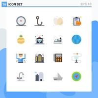 16 Creative Icons Modern Signs and Symbols of folder document boiled eggs clipboard food Editable Pack of Creative Vector Design Elements