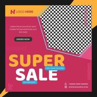 super sale social media post design vector