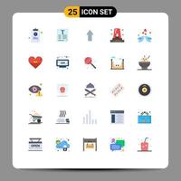 Set of 25 Modern UI Icons Symbols Signs for kissing police fount danger upload Editable Vector Design Elements