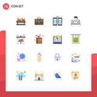 16 iconos creativos signos y símbolos modernos de gráfico de ventas diseño web graduación de negocios paquete editable de elementos de diseño de vectores creativos