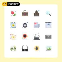 Universal Icon Symbols Group of 16 Modern Flat Colors of time date business calendar graph Editable Pack of Creative Vector Design Elements