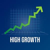 vector de diseño de plantilla de banner de stock de rendimiento de gráfico de alto crecimiento