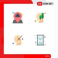 Group of 4 Flat Icons Signs and Symbols for mosque optimistic masjid head psychology Editable Vector Design Elements