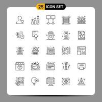 25 iconos creativos signos y símbolos modernos de datos cpu conexión refrigeración computadora elementos de diseño vectorial editables vector