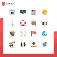 16 iconos creativos signos y símbolos modernos de ventana de apagado flecha básica paquete editable de elementos de diseño de vectores creativos