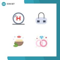 Universal Icon Symbols Group of 4 Modern Flat Icons of care spa hospital fashion diamond Editable Vector Design Elements