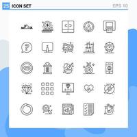 25 Thematic Vector Lines and Editable Symbols of money atm closet audience targeting focus Editable Vector Design Elements