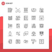 Set of 25 Modern UI Icons Symbols Signs for celebration degree estate certificate panorama Editable Vector Design Elements