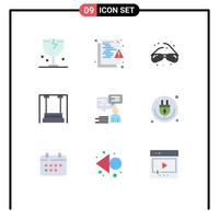 paquete de iconos de vector de stock de 9 signos y símbolos de línea para niños protección infantil diversión vista elementos de diseño vectorial editables