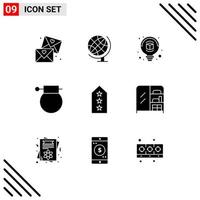 9 Creative Icons Modern Signs and Symbols of star military design weapon military Editable Vector Design Elements