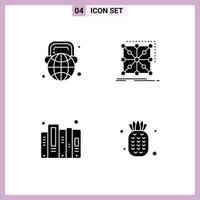 4 Creative Icons Modern Signs and Symbols of education complex world framework data Editable Vector Design Elements