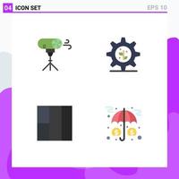 Pack of 4 Modern Flat Icons Signs and Symbols for Web Print Media such as effects assets special setting investment Editable Vector Design Elements