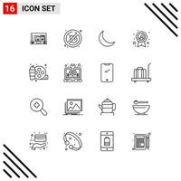 16 Thematic Vector Outlines and Editable Symbols of hobby drink night real quality badge Editable Vector Design Elements