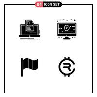 Set of Commercial Solid Glyphs pack for account ireland print online rubycoin Editable Vector Design Elements