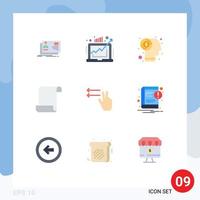 paquete de iconos de vector de stock de 9 signos y símbolos de línea para elementos de diseño de vector editables de dólar de documento de mercado de registro de dedos