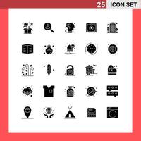 User Interface Pack of 25 Basic Solid Glyphs of law copyright people business intelligence Editable Vector Design Elements