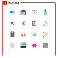 16 Universal Flat Color Signs Symbols of sunblock summer shipping protection signal Editable Pack of Creative Vector Design Elements