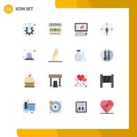 Pack of 16 creative Flat Colors of light alert key board target male Editable Pack of Creative Vector Design Elements