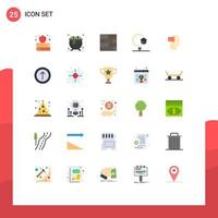 Pictogram Set of 25 Simple Flat Colors of inner mind layout university learning Editable Vector Design Elements