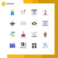16 símbolos universales de signos de color plano del bloque de negocios de filtro paquete editable de arte griego de elementos creativos de diseño de vectores