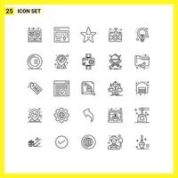 25 Creative Icons Modern Signs and Symbols of lamp bulb page wifi camera Editable Vector Design Elements