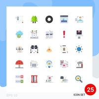 Group of 25 Flat Colors Signs and Symbols for finger web merry secure photo Editable Vector Design Elements