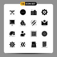 16 Creative Icons Modern Signs and Symbols of money dollar radio education blackboard Editable Vector Design Elements