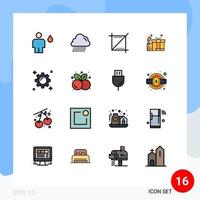 conjunto de 16 iconos de interfaz de usuario modernos símbolos signos para equipo boda cultivo amor regalo elementos de diseño de vector creativo editable