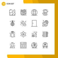 16 Thematic Vector Outlines and Editable Symbols of globe search globe research drive search Editable Vector Design Elements